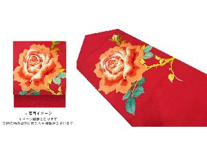 アンティーク　薔薇模様刺繍名古屋帯（着用可）